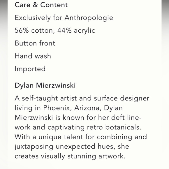 Anthropologie Maeve x Dylan Mierzwinski Short-Sleeve Jacquard Polo Medium NWOT - Picture 6 of 10